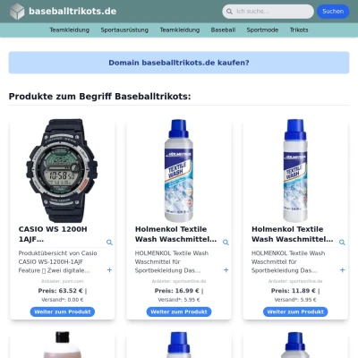 Screenshot baseballtrikots.de