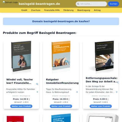 Screenshot basisgeld-beantragen.de