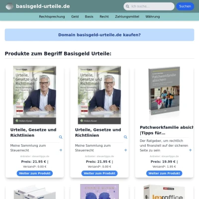 Screenshot basisgeld-urteile.de