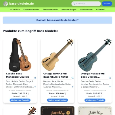 Screenshot bass-ukulele.de