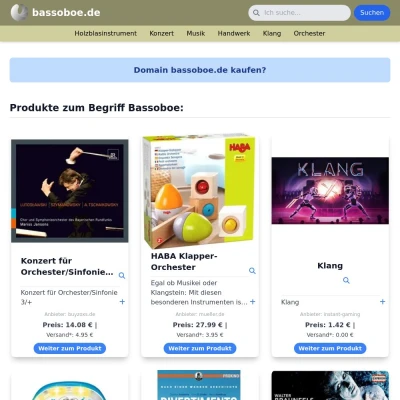 Screenshot bassoboe.de