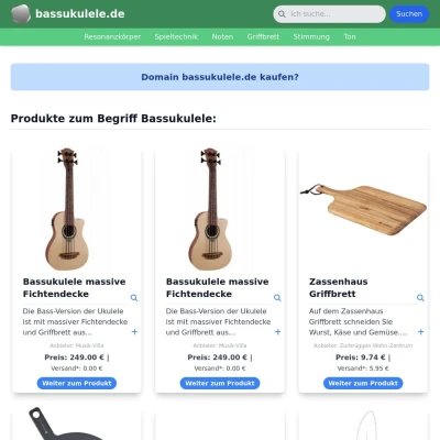 Screenshot bassukulele.de