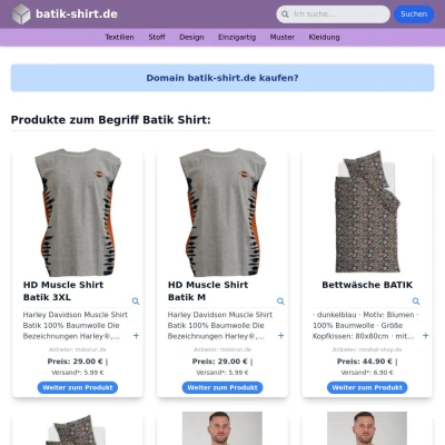 Screenshot batik-shirt.de