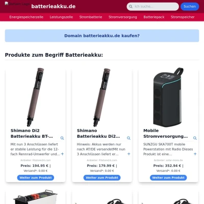 Screenshot batterieakku.de