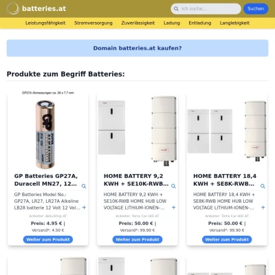 Screenshot batteries.at