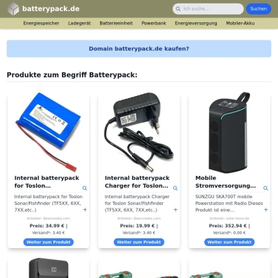 Screenshot batterypack.de