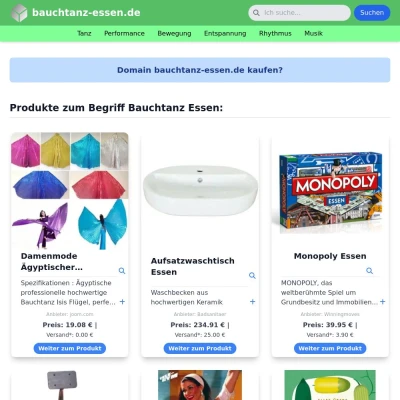 Screenshot bauchtanz-essen.de