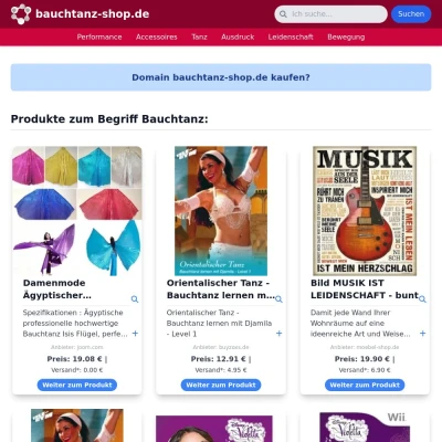 Screenshot bauchtanz-shop.de