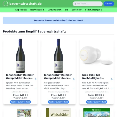 Screenshot bauernwirtschaft.de