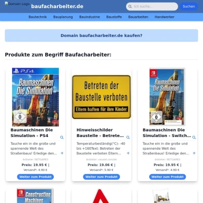 Screenshot baufacharbeiter.de