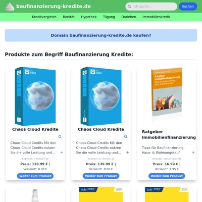Screenshot baufinanzierung-kredite.de