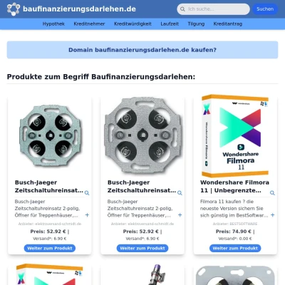 Screenshot baufinanzierungsdarlehen.de