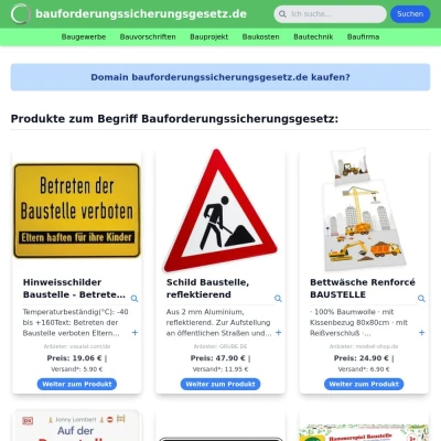 Screenshot bauforderungssicherungsgesetz.de