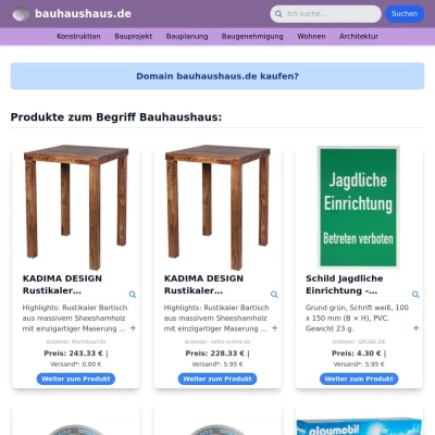 Screenshot bauhaushaus.de