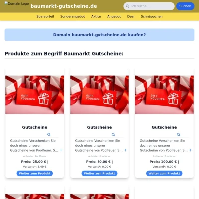 Screenshot baumarkt-gutscheine.de