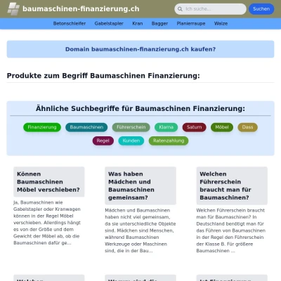 Screenshot baumaschinen-finanzierung.ch