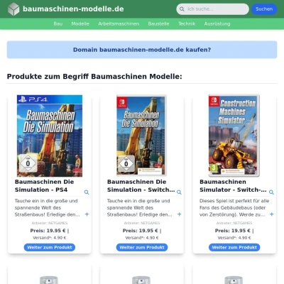 Screenshot baumaschinen-modelle.de
