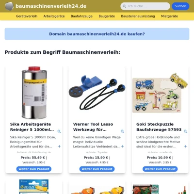 Screenshot baumaschinenverleih24.de