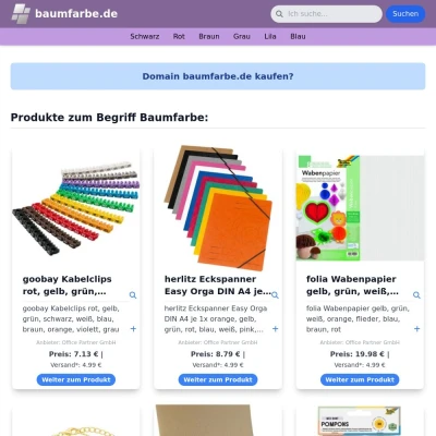 Screenshot baumfarbe.de