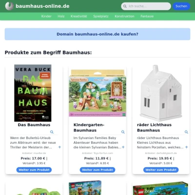 Screenshot baumhaus-online.de