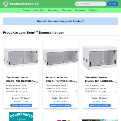 Screenshot baumschlange.de