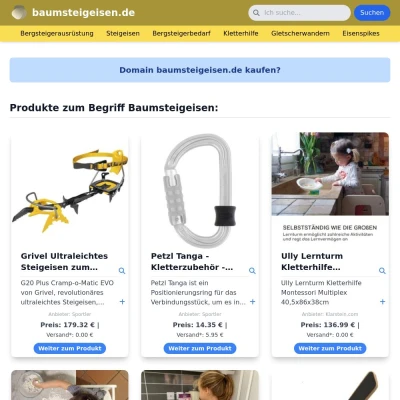 Screenshot baumsteigeisen.de