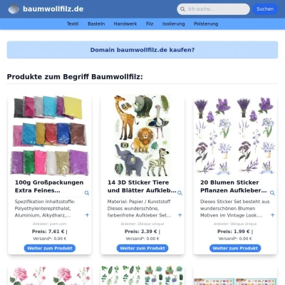 Screenshot baumwollfilz.de