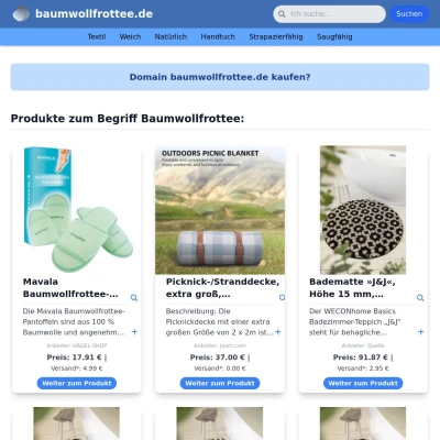 Screenshot baumwollfrottee.de