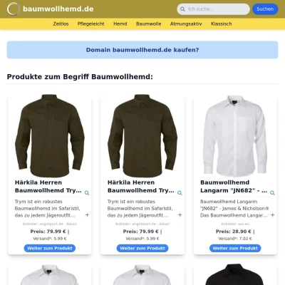 Screenshot baumwollhemd.de