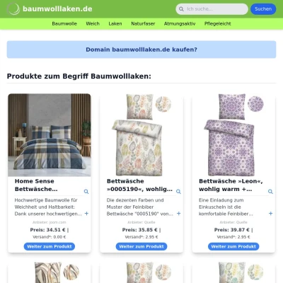 Screenshot baumwolllaken.de