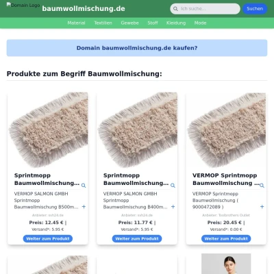 Screenshot baumwollmischung.de