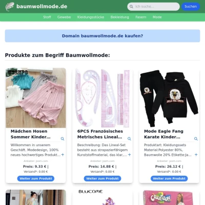 Screenshot baumwollmode.de