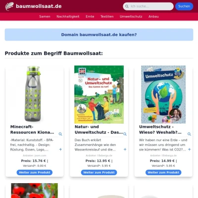 Screenshot baumwollsaat.de