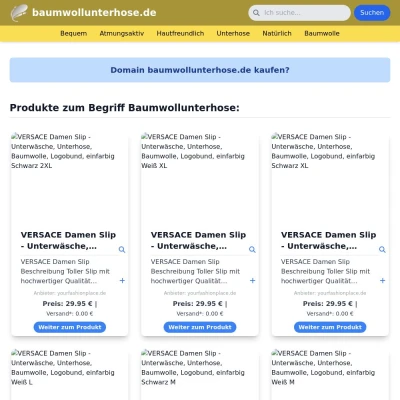 Screenshot baumwollunterhose.de