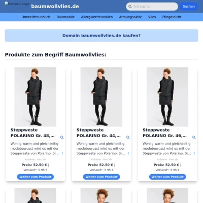 Screenshot baumwollvlies.de
