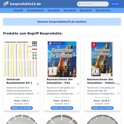 Screenshot bauprodukte24.de