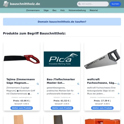 Screenshot bauschnittholz.de