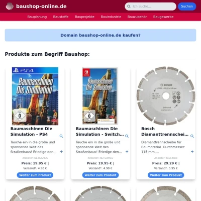 Screenshot baushop-online.de