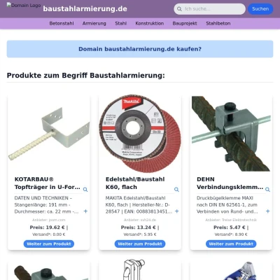 Screenshot baustahlarmierung.de