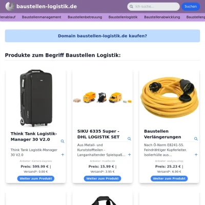 Screenshot baustellen-logistik.de