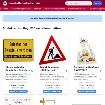 Screenshot baustellenarbeiten.de