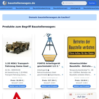 Screenshot baustellenwagen.de