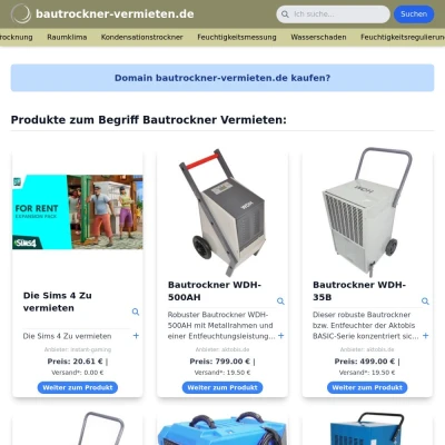 Screenshot bautrockner-vermieten.de