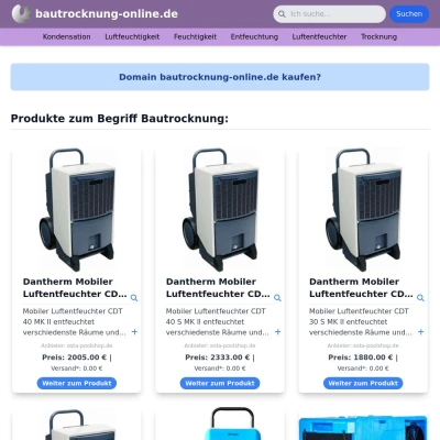 Screenshot bautrocknung-online.de