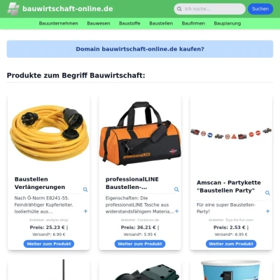 Screenshot bauwirtschaft-online.de