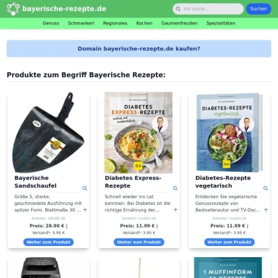 Screenshot bayerische-rezepte.de