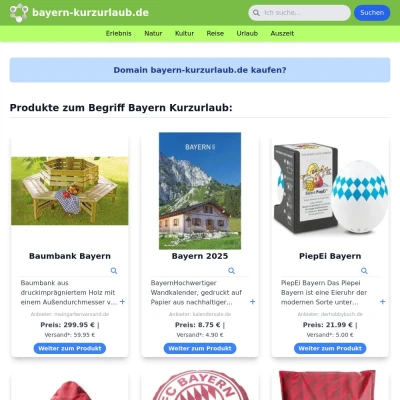 Screenshot bayern-kurzurlaub.de