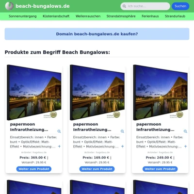 Screenshot beach-bungalows.de