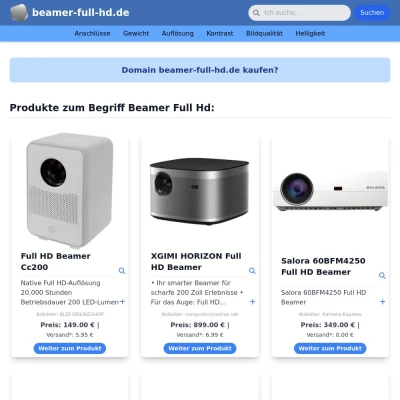 Screenshot beamer-full-hd.de