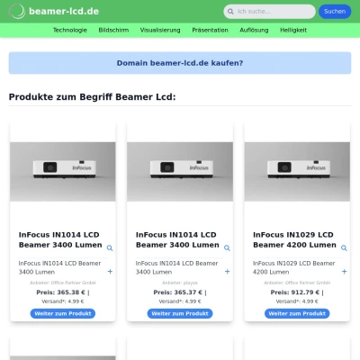 Screenshot beamer-lcd.de